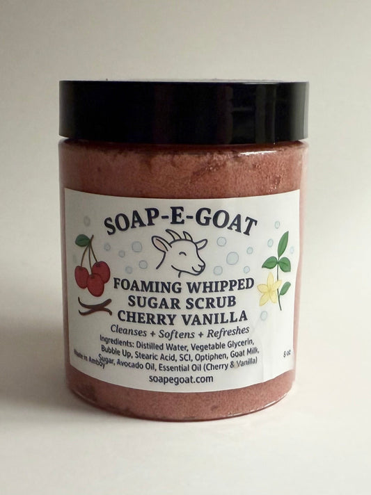 Cherry Vanilla Foaming Whipped Sugar Scrub