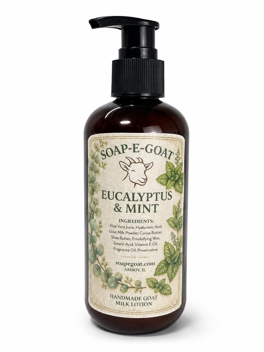 Eucalyptus and Mint Goat Milk Lotion 8 ounce